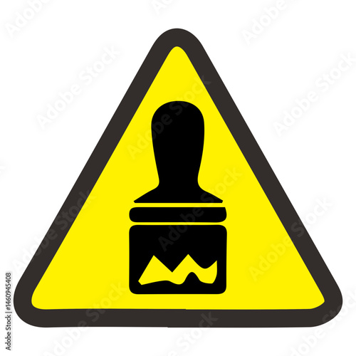 vector illustration of wet paint warning symbol triangle