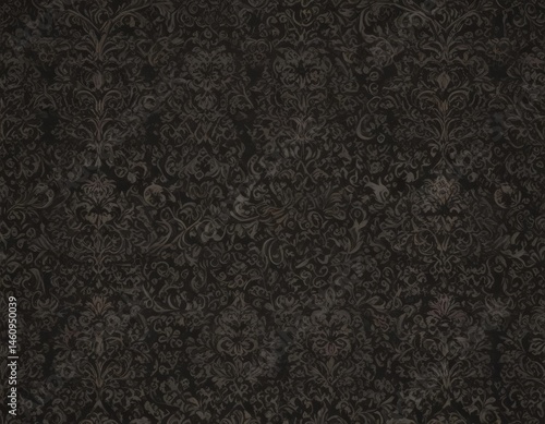 Dark vintage gothic damask, intricately woven seamless pattern ,  swirls,  wallpaper,  brocade