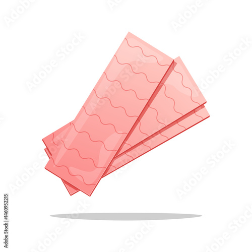 Pink chewing gums isolated on white background.