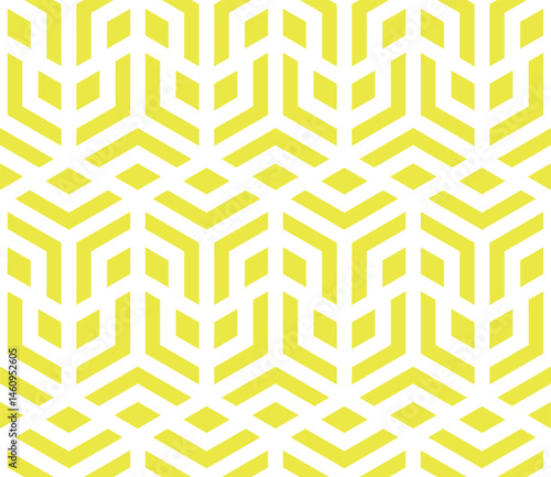 Abstract geometric pattern. A seamless vector background. White and yellow ornament. Graphic modern pattern. Simple lattice graphic design