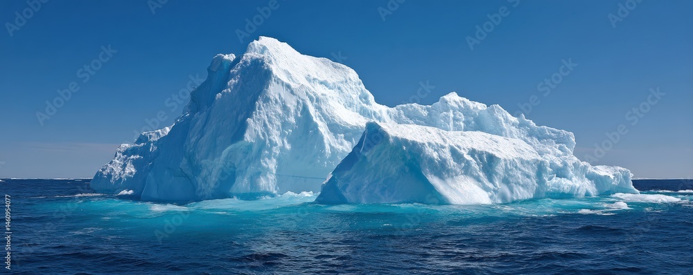custom made wallpaper toronto digitalA massive iceberg floats in the clear blue ocean under a bright sky.
