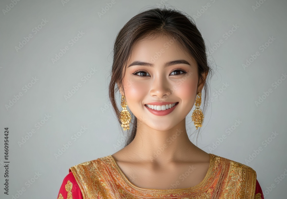 Smiling face in traditional dress represent the warmth and beauty of cultural tourism, inviting global travelers to explore authentic local experiences. Smiling face in traditional dress represent the warmth and beauty of cultural tourism, inviting global travelers to explore authentic local experiences.