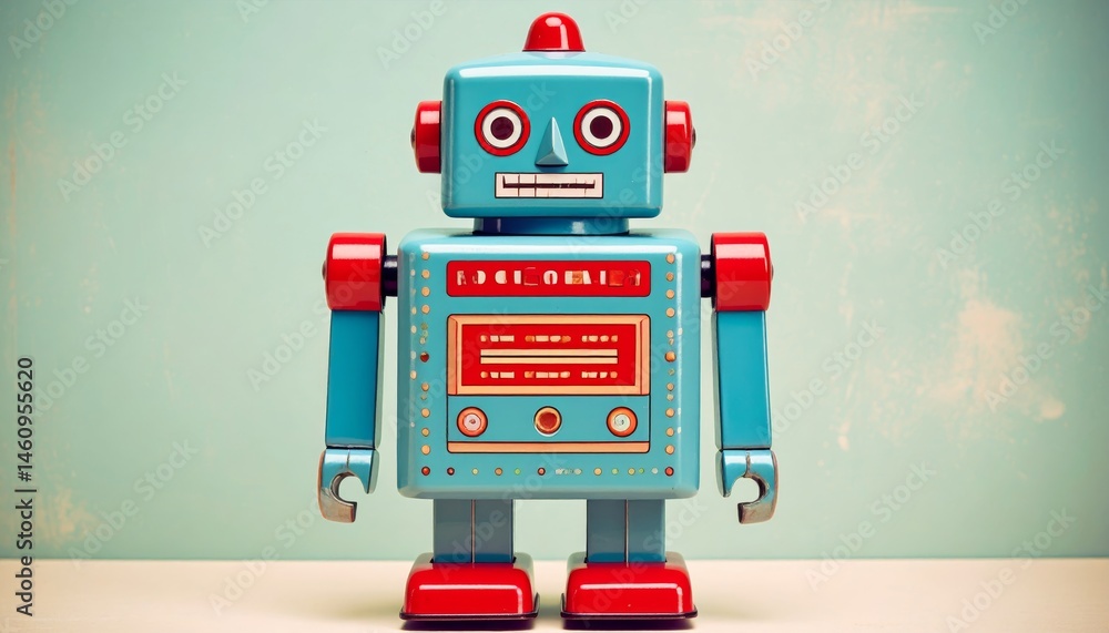 Fototapeta premium Funny vintage tin toy robot