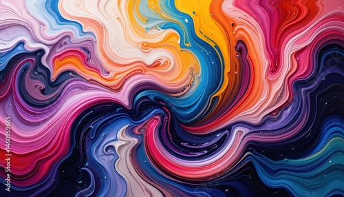 Wallpaper Mural Swirling Abstract Art: Vibrant Colors in Fluid, Dynamic Composit Torontodigital.ca
