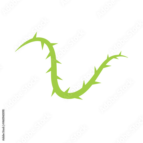 Green thorn branch icon. Vector illustration 