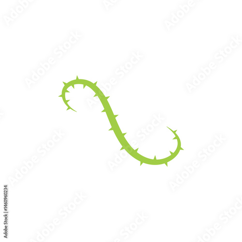 Green thorn branch icon. Vector illustration 