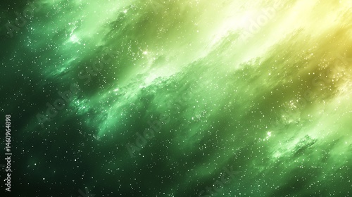 Emerald Celestial Expanse with Luminous Swirls