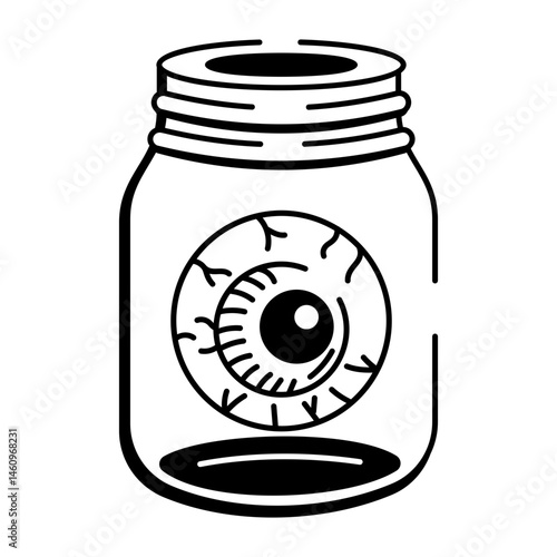 A sketchy style icon of eyeball jar
