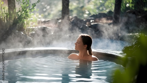 Spa, salute, bellezza e benessere: giovane donna che si rilassa in una Spa