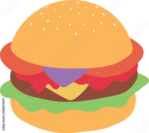 Burger food icon design illustration