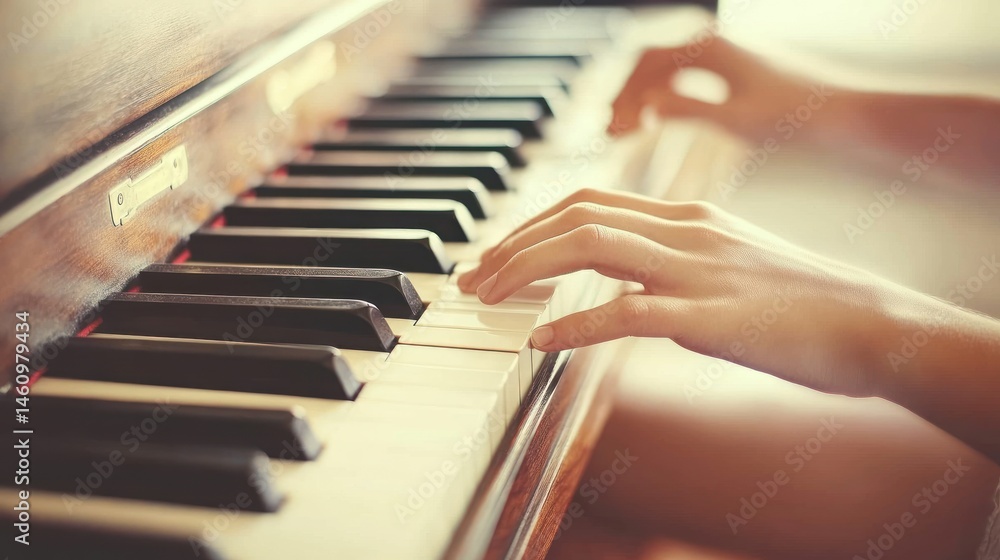 Obraz premium Child playing piano