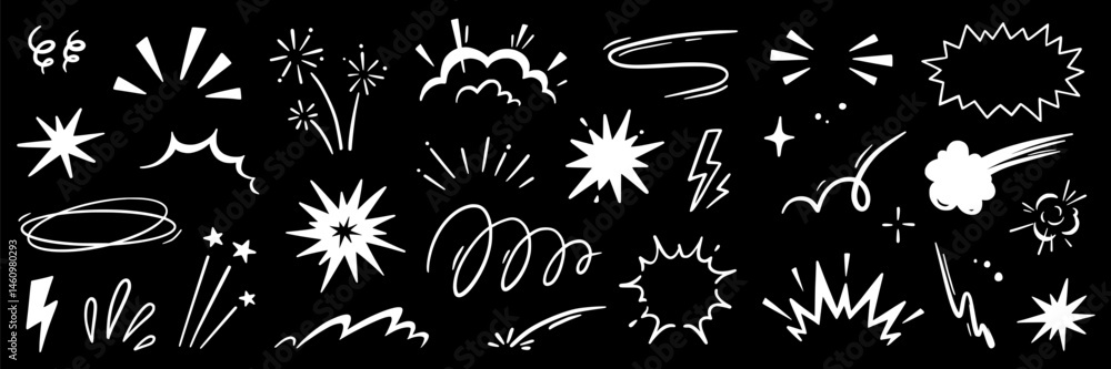 custom made wallpaper toronto digitalLine speed cartoon effect, comic smoke motion line element set. Comic boom motion, explosive energy, line speed cartoon vector icon. Hand drawn sketch doodle action effect. Vector illustration