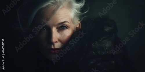 Close-up portrait of a woman in shadow.
