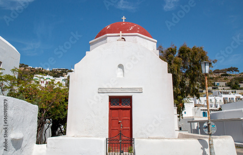Mykonos old city little church besides Archaeological Museum Mykonos Island South Aegean Region (Südliche Ägäis) Greece