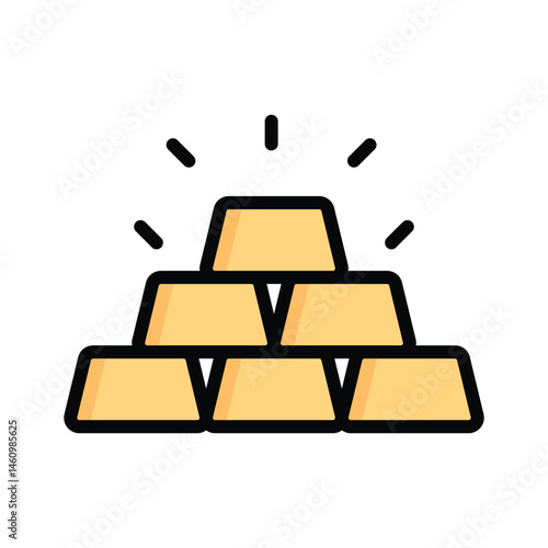 Grab this easy to use flat outline icon of gold bars