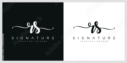 Initial letter RS handwriting logo vector template