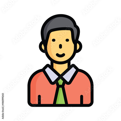 Get a sight of this latest flat outline icon of business manager