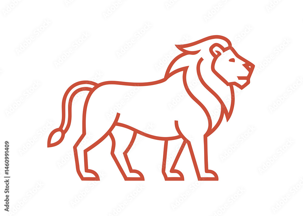 flat and minimal angry Lion outline (thin line) coloring book style vector illustration on white background flat and minimal angry Lion outline (thin line) coloring book style vector illustration on white background