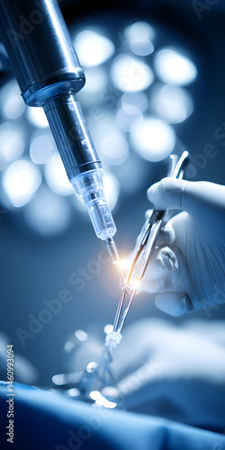 Futuristic Robotic Surgery in a High-Tech Operating Room