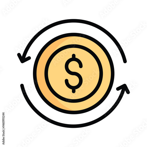 A captivating flat outline style icon of roi concept