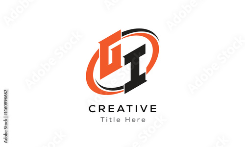 Free Download GI creative letter logo with circle area. Initial letter GI linked circle uppercase monogram logo. GI initial letter logo vector design. - GFXLoad