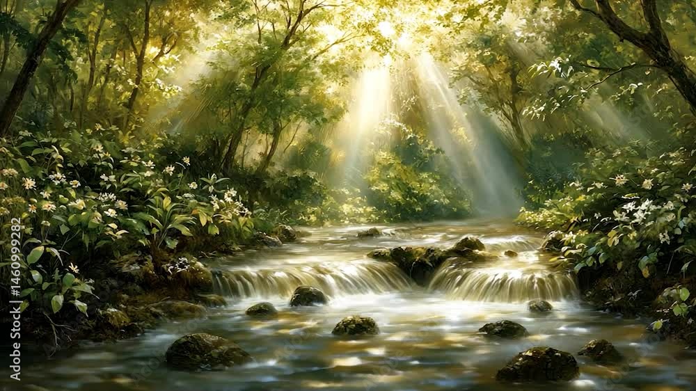 Sunlit Forest Stream Sunlit Forest Stream
