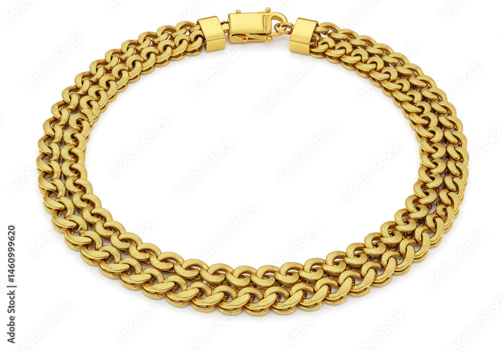 Gold chain bracelet glinting in sunlight. Gold chain bracelet glinting in sunlight.
