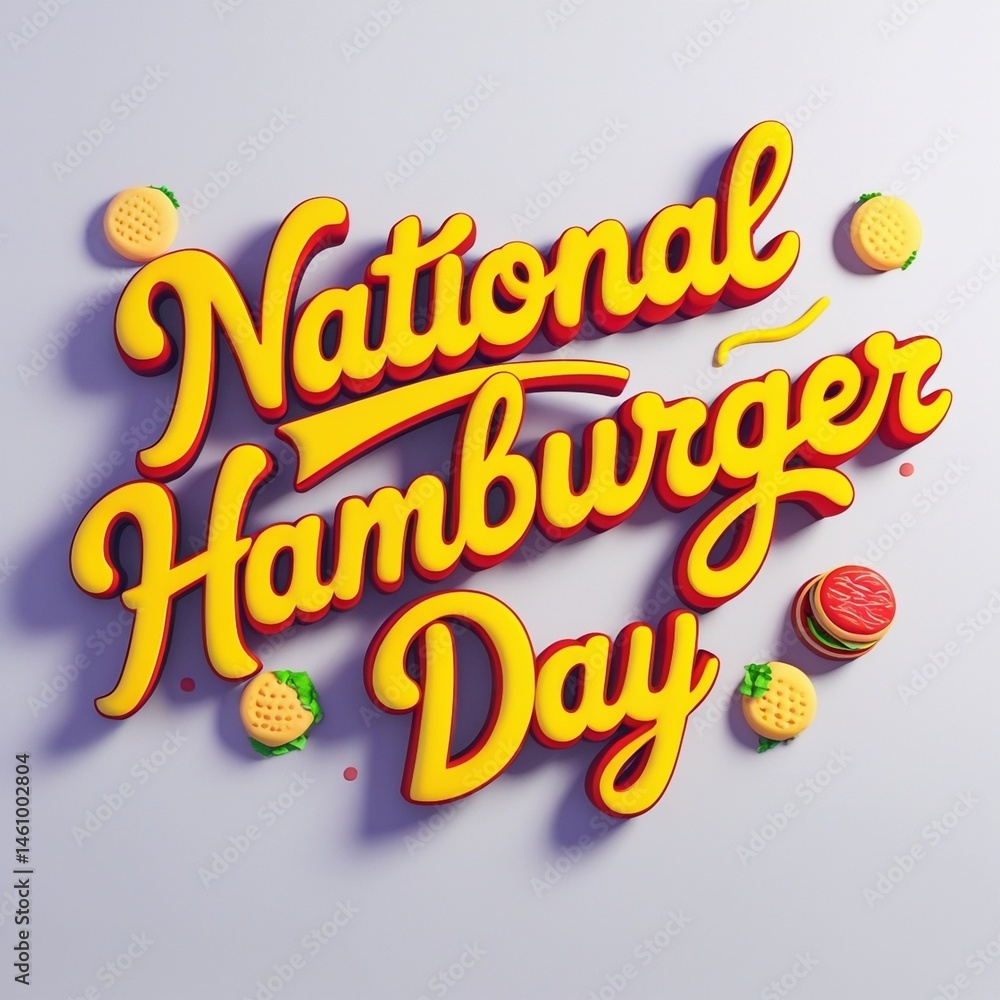 Fototapeta premium Celebrate National Hamburger Day with Delicious Fun!