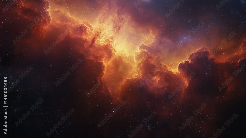 High-resolution view of a colorful nebula, vibrant gas clouds, deep space background., ,generative ai illustration High-resolution view of a colorful nebula, vibrant gas clouds, deep space background., ,generative ai illustration