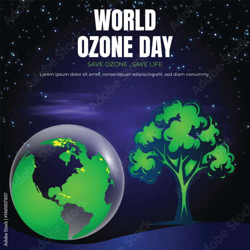 Gradient world ozone day instagram posts collection