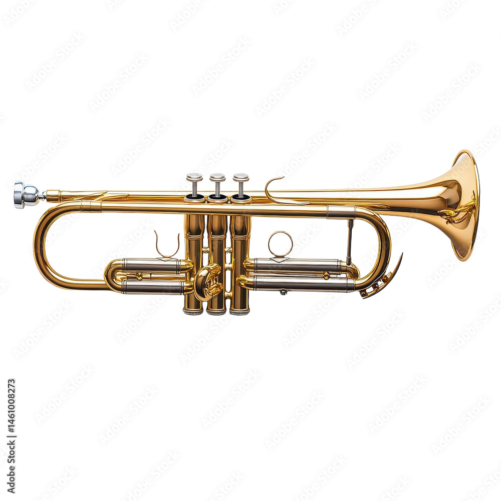 Naklejka premium Trumpet isolated on transparent background.