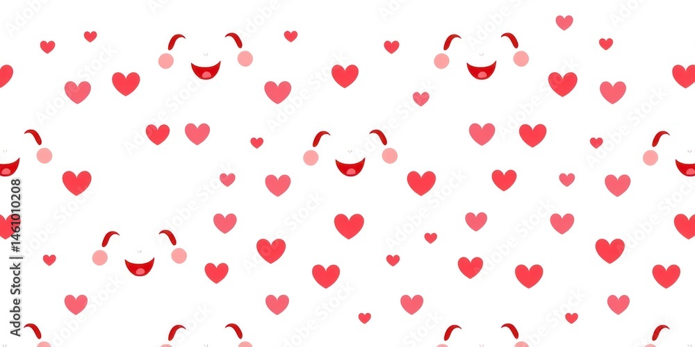 Joyful Hearts Seamless Pattern A cheerful design featuring smiling faces and scattered hearts for happy backgrounds Joyful Hearts Seamless Pattern A cheerful design featuring smiling faces and scattered hearts for happy backgrounds