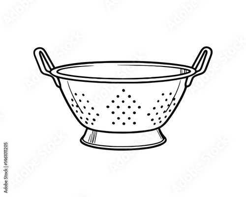 A colander is a kitchen tool used for draining food items