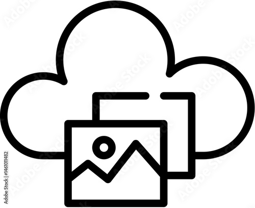Social Network icons. Network Cloud, Security and Global line icon. Vector illustration. Editable stroke. stock illustration