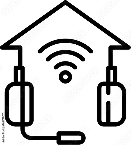 Social Network icons. Network Cloud, Security and Global line icon. Vector illustration. Editable stroke. stock illustration