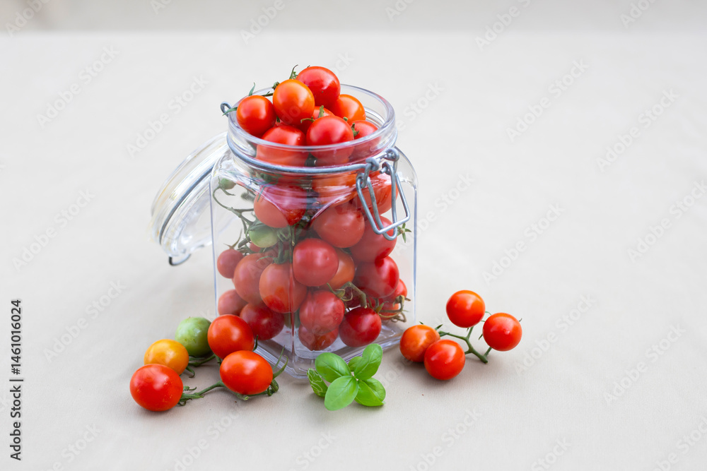 Preserved tomatoes in jar