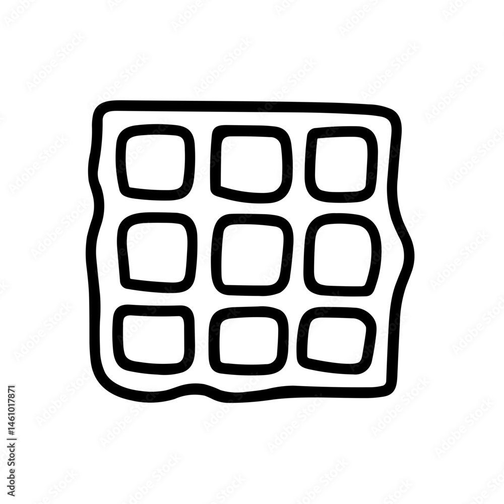 Simple black Waffle flat Icon