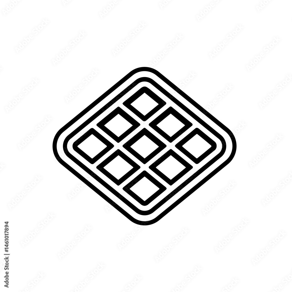Simple black Waffle flat Icon