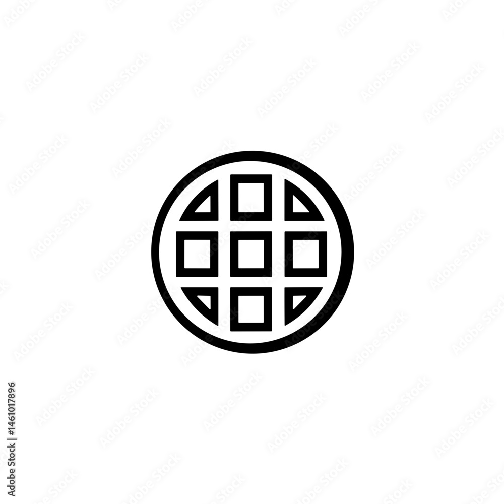 Simple black Waffle flat Icon