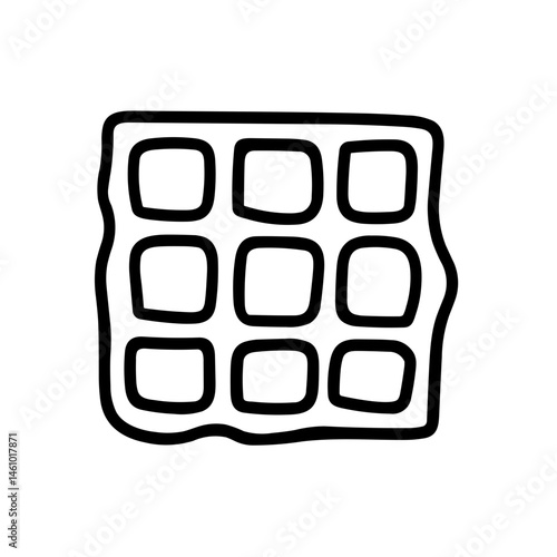 Obraz na płótnie Simple black Waffle flat Icon w salonie