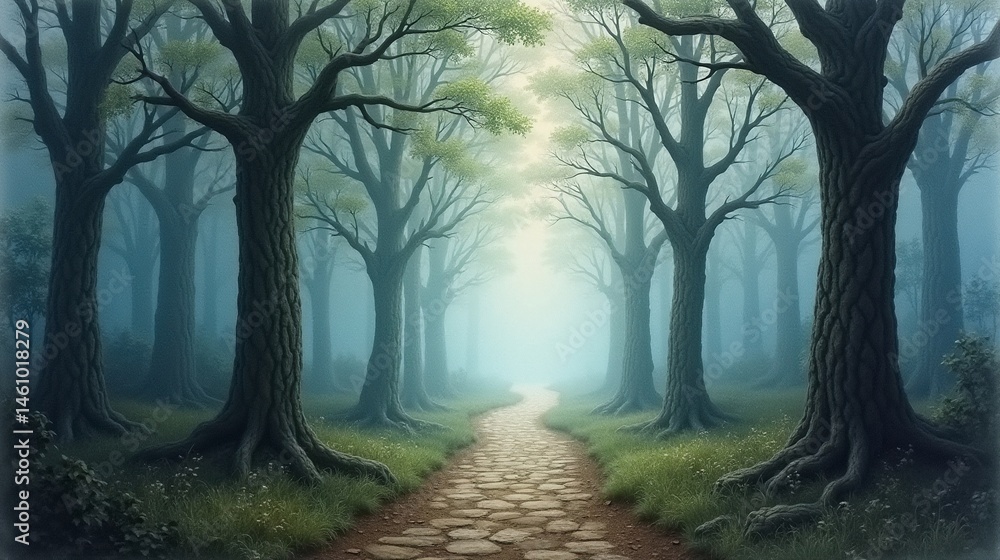 Obraz premium Whispering Woods: The Enchanted Path