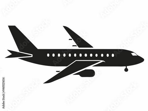 Airplane icon, plane logo line icons in black isolated on white background, fly symbol. Air sign, flight concept travel or airport illustration