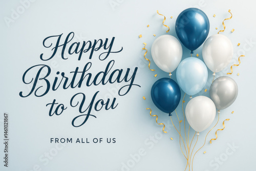 happy birthday card with balloons