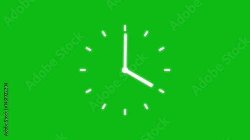 Clock spinning, watch animation on transparent background with alpha channel. Clock icon flat style 24 hours day fast speed with moving timer clock rotation