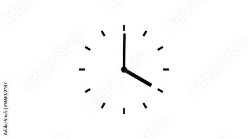 Clock spinning, watch animation on transparent background with alpha channel. Clock icon flat style 24 hours day fast speed with moving timer clock rotation