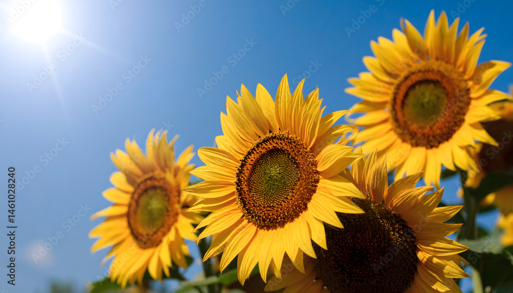 Obraz premium 青空とひまわり