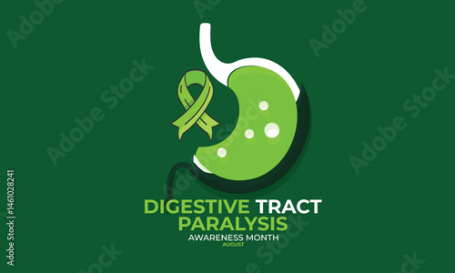 Digestive Tract Paralysis Awareness Month. background, banner, card, poster, template. Vector illustration.