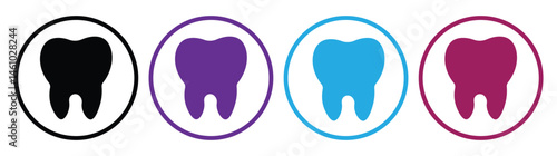Tooth icon set. Dental clinic logo. Human teeth vector illustration. Oral dental teeth vector icon for UI designs.
