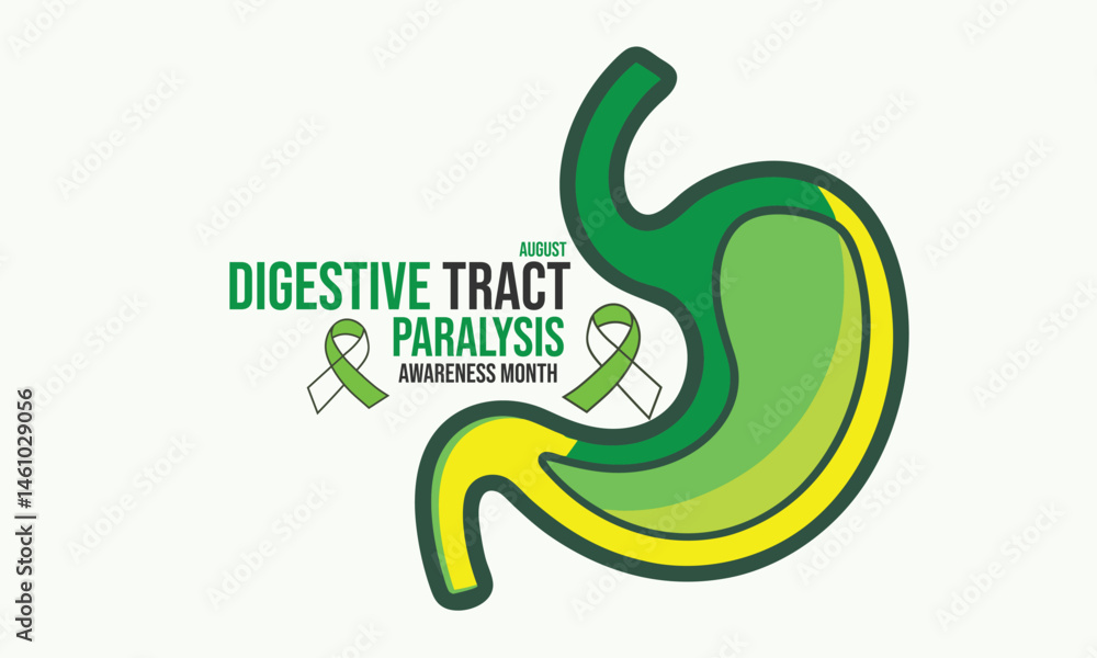 Digestive Tract Paralysis Awareness Month. background, banner, card, poster, template. Vector illustration. Digestive Tract Paralysis Awareness Month. background, banner, card, poster, template. Vector illustration.