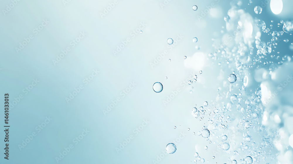 Abstract blue water with bubbles floating for spa background or clean product promotion template idea Abstract blue water with bubbles floating for spa background or clean product promotion template idea